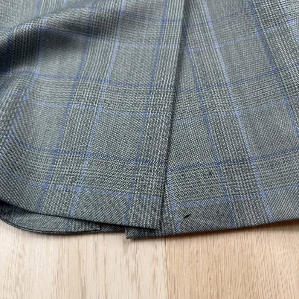 Brooks Brothers Sport Coat Gray Blue Plaid Italian Wool Zignone Blazer Men's 42R